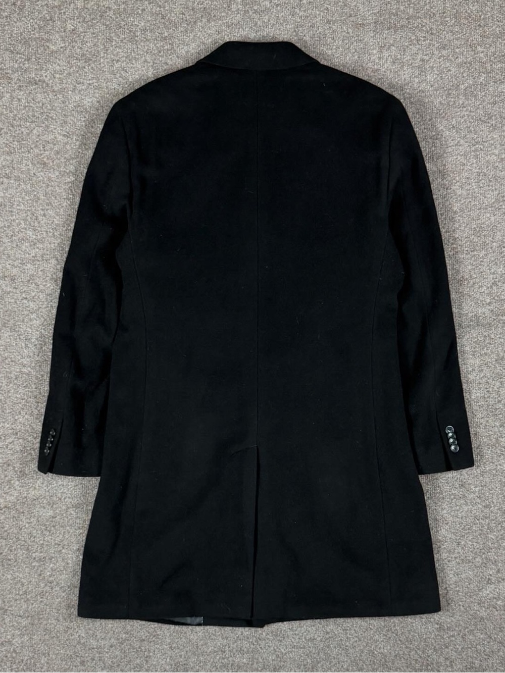 Nautica Black Mid Length Wool Cashmere Single Breasted Coat Men’s 40 M Overcoat - Picture 2 of 9